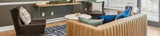 Leasing center lounge at Broadwater Townhomes in Chester VA