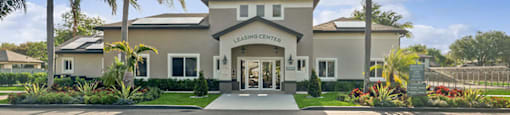 Leasing office monument sign at Running Brook Apartments in Miami FL