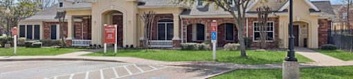 Leasing office exterior at Ironwood Crossing Apartments and Townhomes in Fort Worth TX