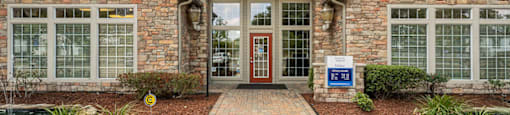 Exterior of leasing office at Fountains at Tidwell and The Enclave in Houston TX