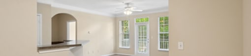 Living area with windows at Longwood Vista Apartment Homes in Atlanta GA