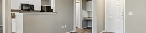Living room and Kitchen at The Sorento Apartments in San Antonio TX