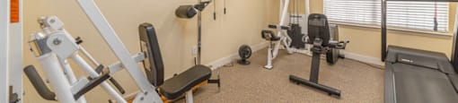 cardio room Parkway Senior Apartments in Pasadena TX