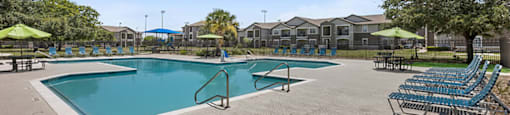 Resort style pool at Bonito Parque Apartments in San Antonio TX