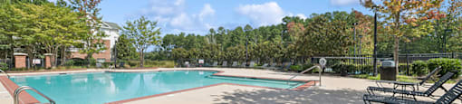 Pool at Falls Pointe at the Park Apartments in Durham NC