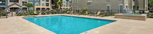 Outdoor pool at Parkway Senior Apartments in Pasadena TX