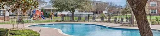 Swimming pool at Ironwood Crossing Apartments and Townhomes in Fort Worth TX