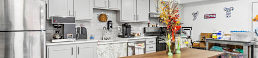 Social Lounge Kitchen at Meridian Court Apartments in Federal Way WA