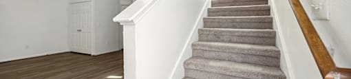 Townhome staircase at Fountains at Tidwell and The Enclave in Houston TX