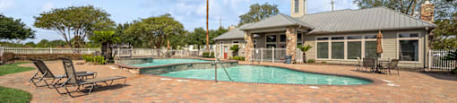 Swimming pool at Fountains at Tidwell and The Enclave in Houston TX