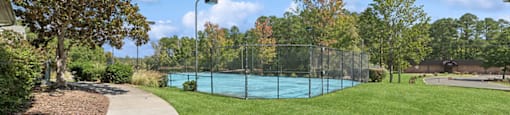 Tennis courts at Falls Pointe at the Park Apartments in Durham NC