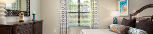Bedroom with Window and curtains at Gateway Crossing, Augusta