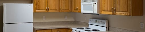Wood style cabinetry in the kitchen at Karen Lake