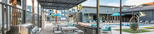 Outside seating near pool at ARISTA APARTMENT HOMES, Las Vegas, NV, 89183