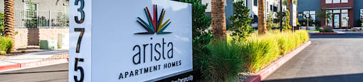 Monument sign at ARISTA APARTMENT HOMES, Nevada, 89183