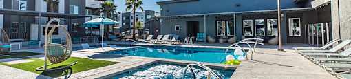 Pool and spa at ARISTA APARTMENT HOMES, Las Vegas, NV, 89183