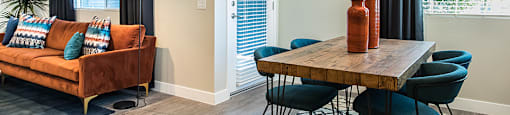 Dining room and living area at ARISTA APARTMENT HOMES, Nevada