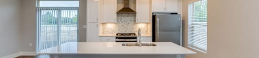 Kitchen at the Quarry Apartments in DeWitt Michigan