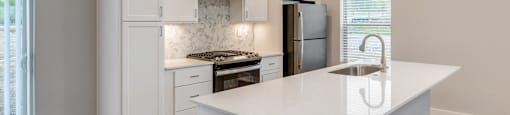 Kitchen at the Quarry Apartments in DeWitt Michigan