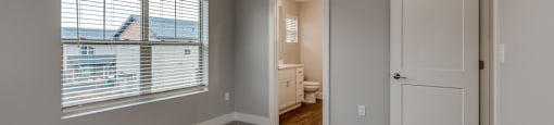 Bedroom at the Quarry Apartments in DeWitt Michigan