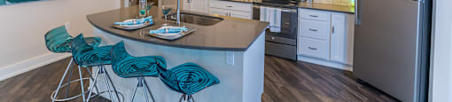 Kitchen at the Quarry Apartments in DeWitt Michigan