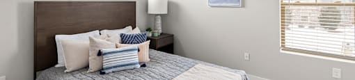 Bedroom at the Quarry Apartments in DeWitt Michigan