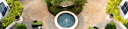 Luxury apartments near the Galleria with meditation cove, Italian garden, and fountains at Tuscany Court Apartments in Houston.