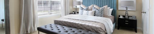 Luxury apartments with spacious bedrooms with attached bathrooms and walk-in closets at TurtleCreek apartments in West Des Moines, Iowa