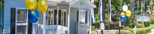 a view of the front of the Clubhouse at Tucker Square, Stone Mountain, GA, 30083