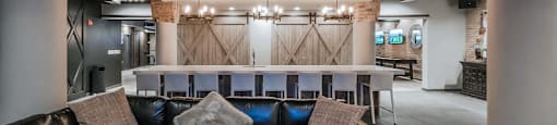 Chicago luxury apartment game room amenity with tv room
