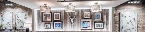 Chicago luxury apartment game room amenity with bar and tv room