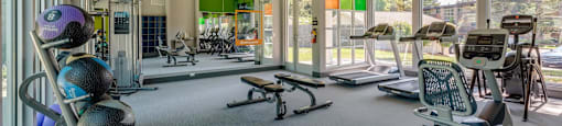 Gym  at Abbott Pointe Apartments in East Lansing, MI near Michigan State University