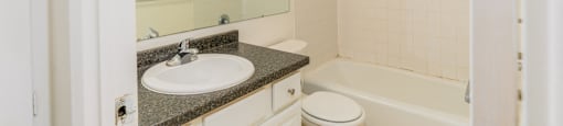 Spacious Bathroom in East Lansing Apartments near Michigan State University | Cedar Street