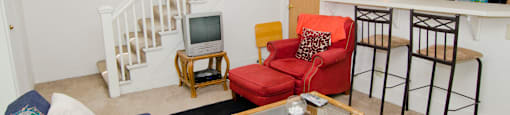Spacious Living room in East Lansing Apartments near Michigan State University | DTN Houses