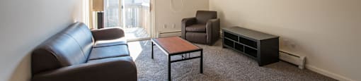 Spacious Living room in East Lansing Apartments near Michigan State University | Eden Roc