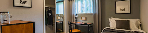 Spacious bedrooms in East Lansing Apartments near Michigan State University | Glenwood