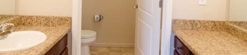 Spacious Bathroom in East Lansing Apartments near Michigan State University | River Walk