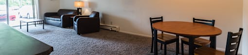 Spacious Living room in East Lansing Apartments near Michigan State University | Waters Edge