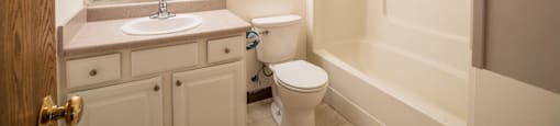 Spacious Bathroom in East Lansing Apartments near Michigan State University | Woodmere