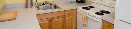 Kitchen at Kimberly House Apartments in Lansing, Michigan