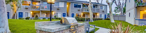 BBQ Dining around The Village at South Coast Apartment Homes in Costa Mesa, California.