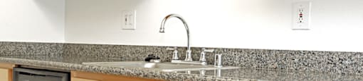 Kitchen sink and counter at PARKSIDE BRENTWOOD, California