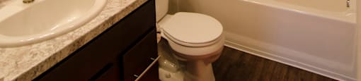 a bathroom with a shower toilet and sink
