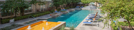 Photo of Fountain Points long slender pool.