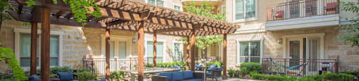 Photo of the courtyard with a overhang