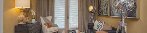 Inside model with furnished living room