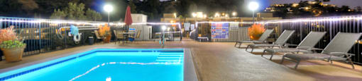 Pool In Night at Hillside View, Los Angeles