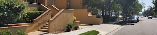 View of building exterior from street at KLIMPEL MANOR Apartments, Fullerton, CA