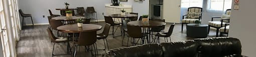 Office area with seating and tables at KLIMPEL MANOR Apartments, Fullerton