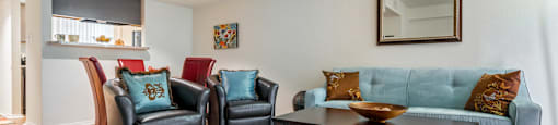 Model Living Area at Williamsburg Apartments, Grand Prairie, TX